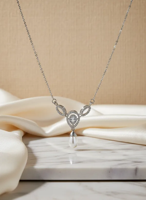 Elegant_925_Sterling_Silver_Teardrop_Zircon_Pendant_Necklace_For_Women